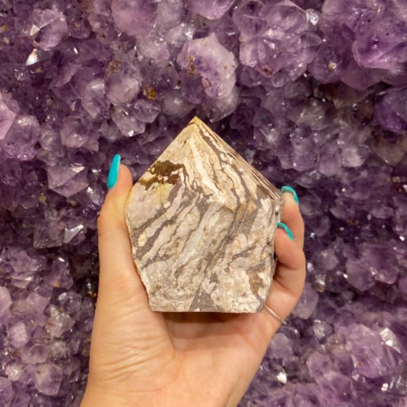 Zebra Jasper Polished Point, Crystal Grid Points, Boho Artwork, Healing Stone - Picture 2 of 3